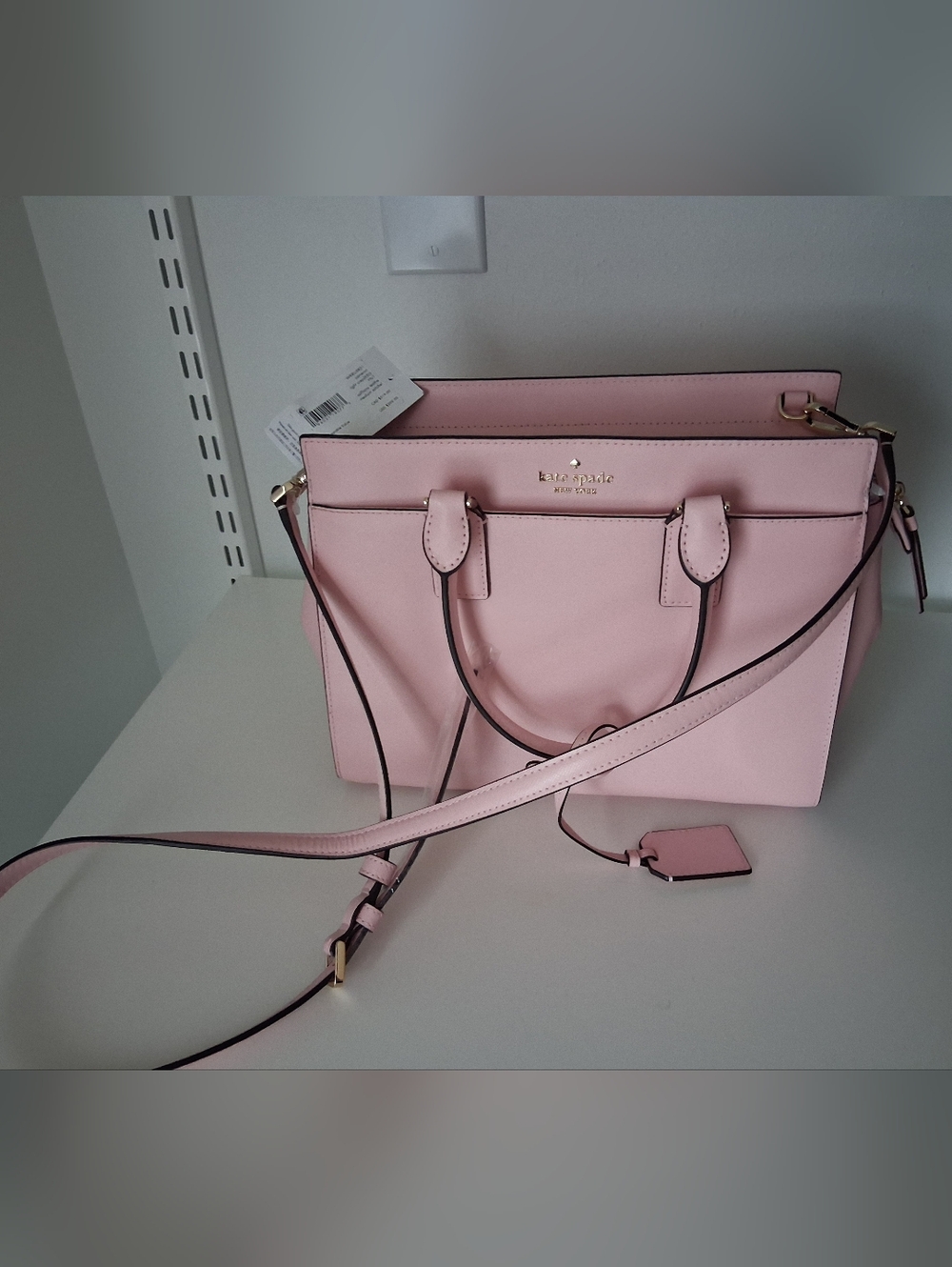 NWT Kate Spade Cameron Medium Leather Satchel Purse  Light Pink Gold Hardware